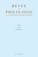 Revue de philologie, de littérature et d'histoire anciennes, v. 86-2